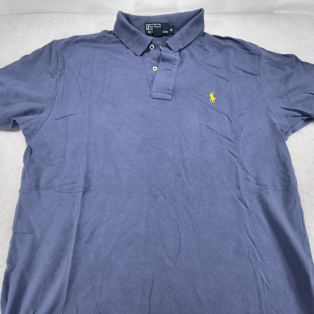 Polo by Ralph Lauren Short Sleeve Collared Polo Shirt Mens Size M Blue Yellow
